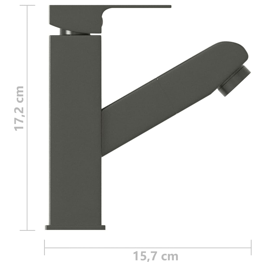 Robinet de lavabo rétractable Finition grise 157x172 mm