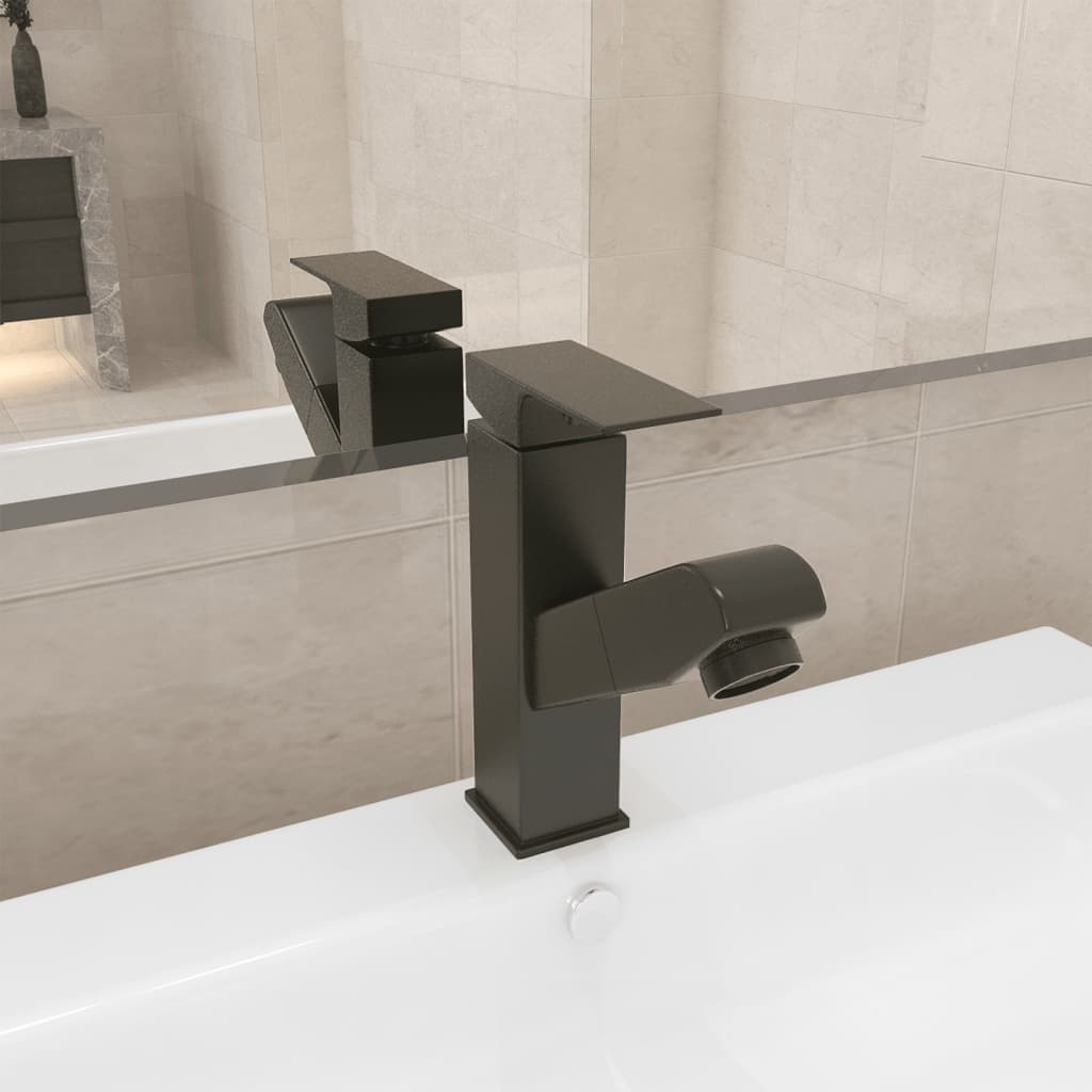 Robinet de lavabo rétractable Finition grise 157x172 mm