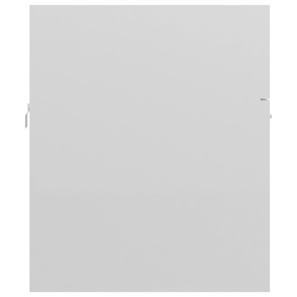 Armoire d'évier Blanc brillant 80x38,5x46 cm Aggloméré