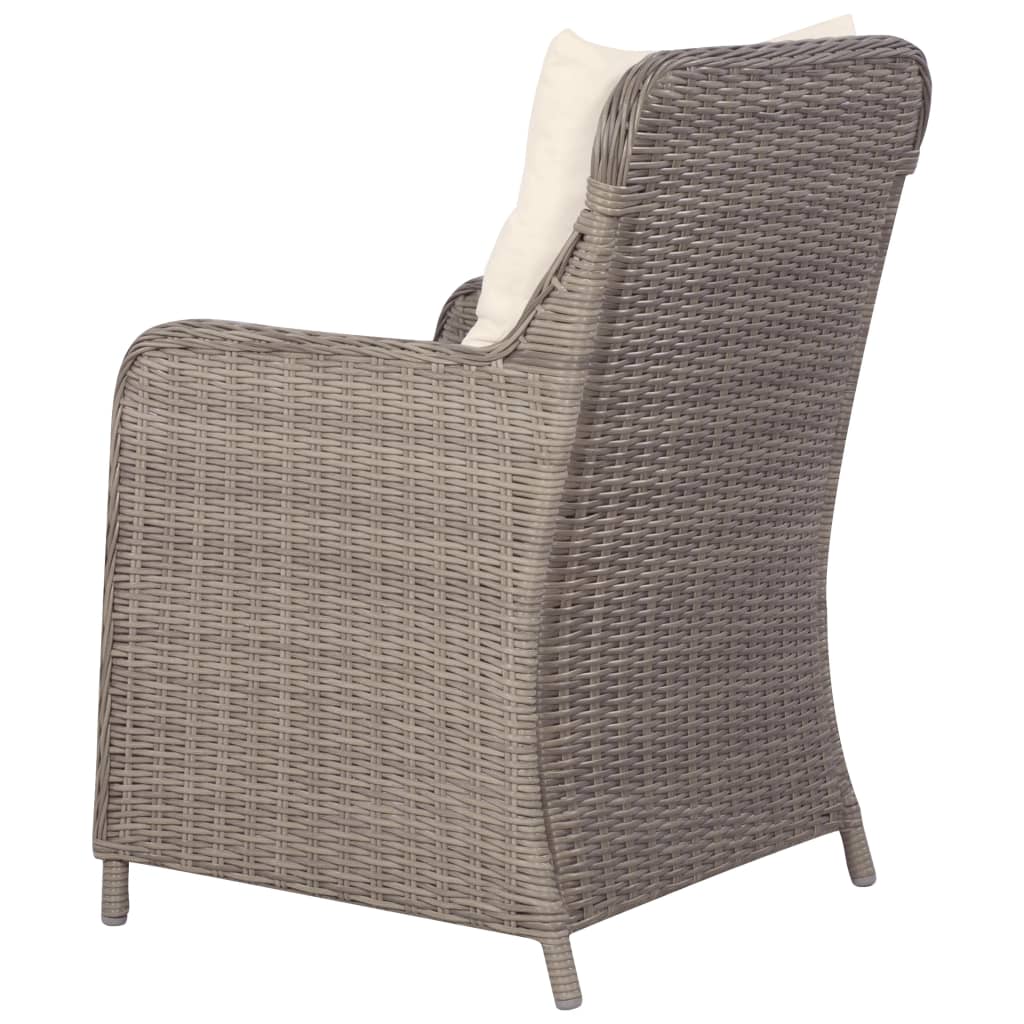 Ensemble à dîner de jardin 7 pcs Résine tressée Marron
