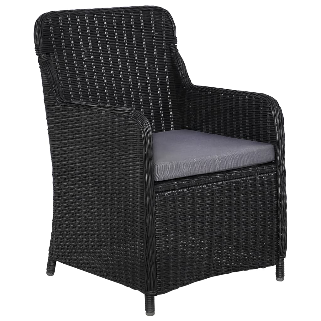 Ensemble à dîner de jardin 11 pcs Résine tressée Noir