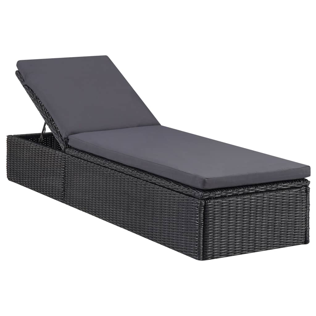 Ensemble à dîner de jardin 11 pcs Résine tressée Noir