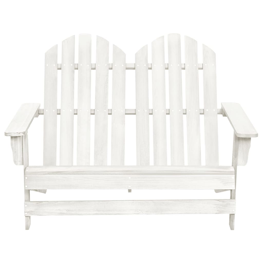 Chaise de jardin Adirondack 2 places Bois de sapin massif Blanc