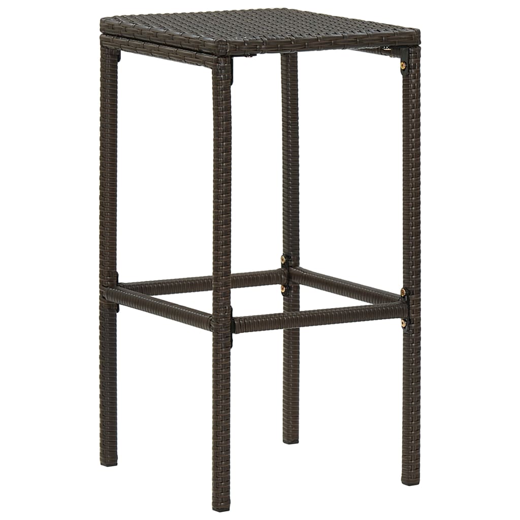 Meuble de bar de jardin 7 pcs et coussins Résine tressée Marron