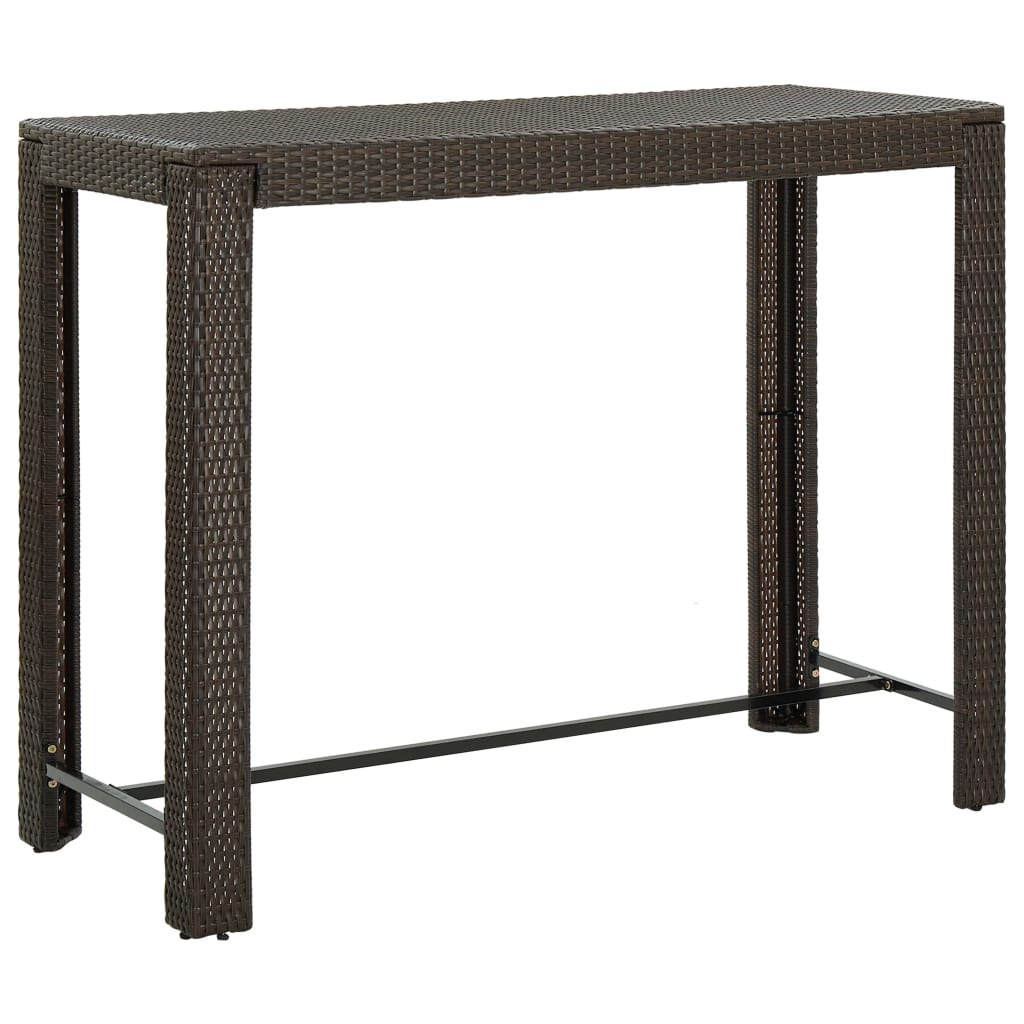 Meuble de bar de jardin 7 pcs et coussins Résine tressée Marron