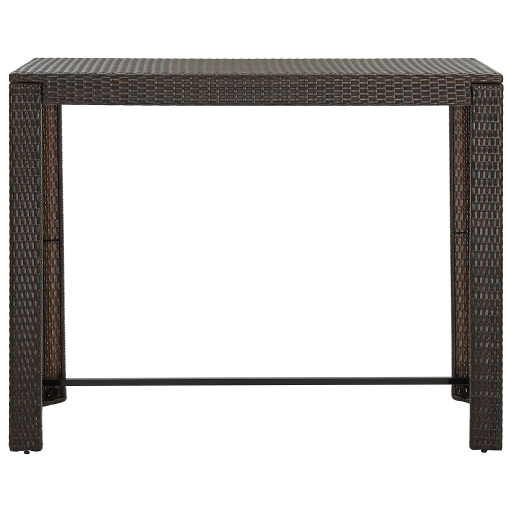Meuble de bar de jardin 7 pcs et coussins Résine tressée Marron