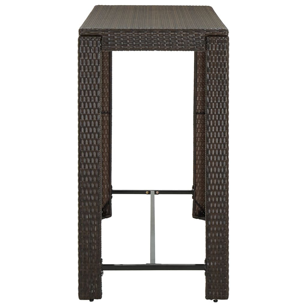 Meuble de bar de jardin 7 pcs et coussins Résine tressée Marron