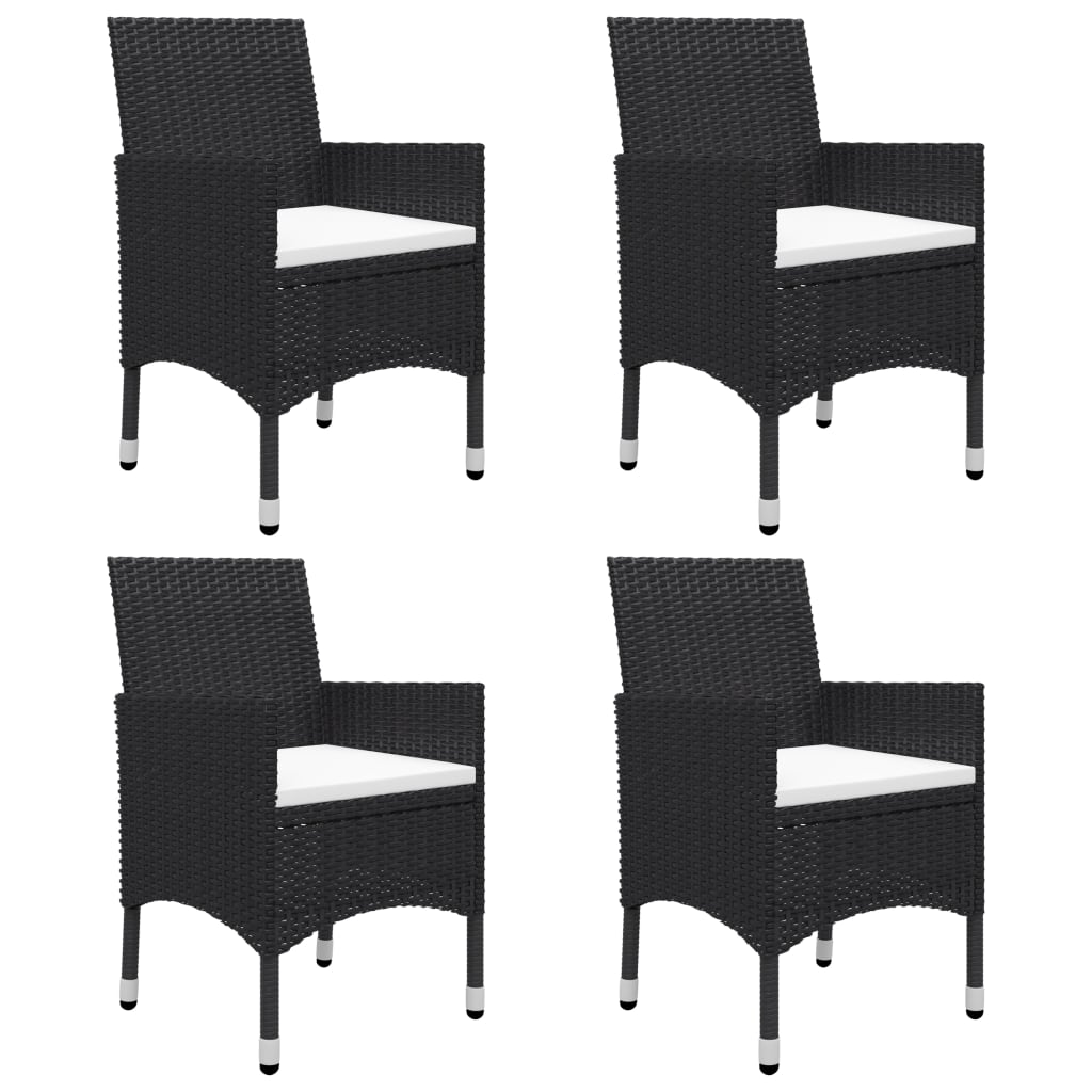 Ensemble de salle à manger de jardin 5 pcs Noir
