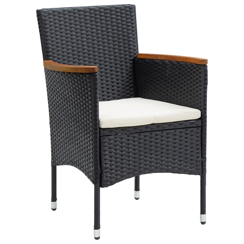 Ensemble de salle à manger de jardin 5 pcs Noir