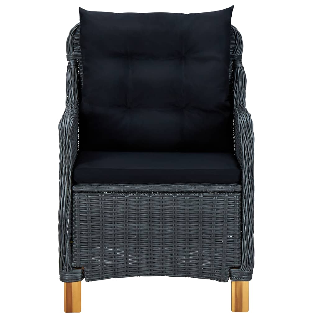 Ensemble de salle à manger de jardin 5 pcs Gris foncé