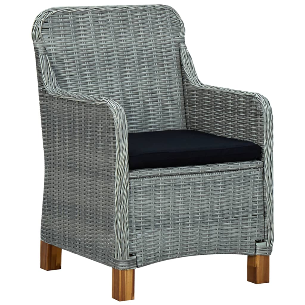 Ensemble de salle à manger de jardin 5 pcs Gris clair