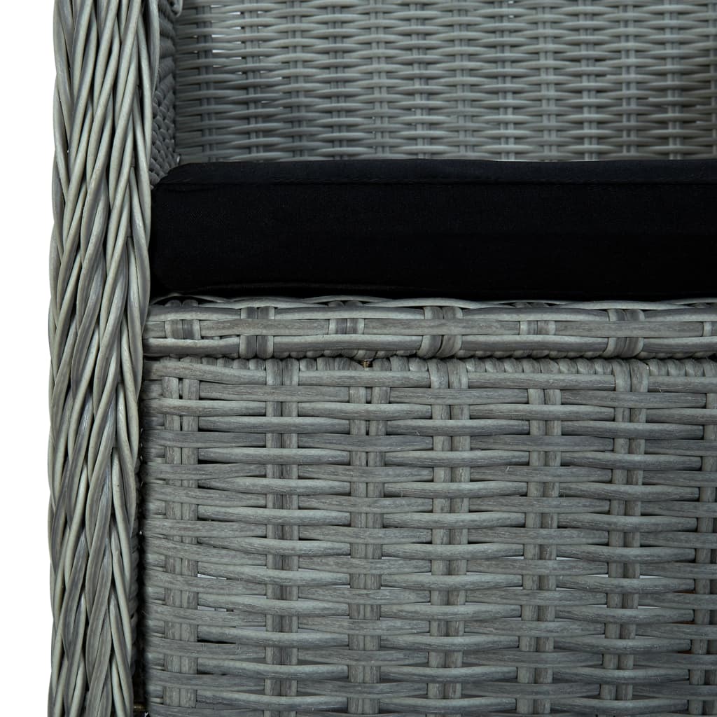 Ensemble de salle à manger de jardin 5 pcs Gris clair