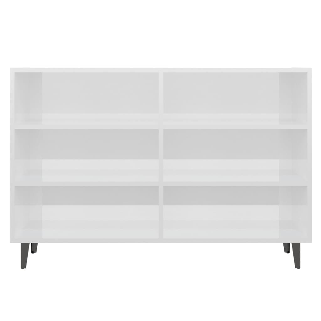 Buffet Blanc brillant 103,5x35x70 cm Aggloméré