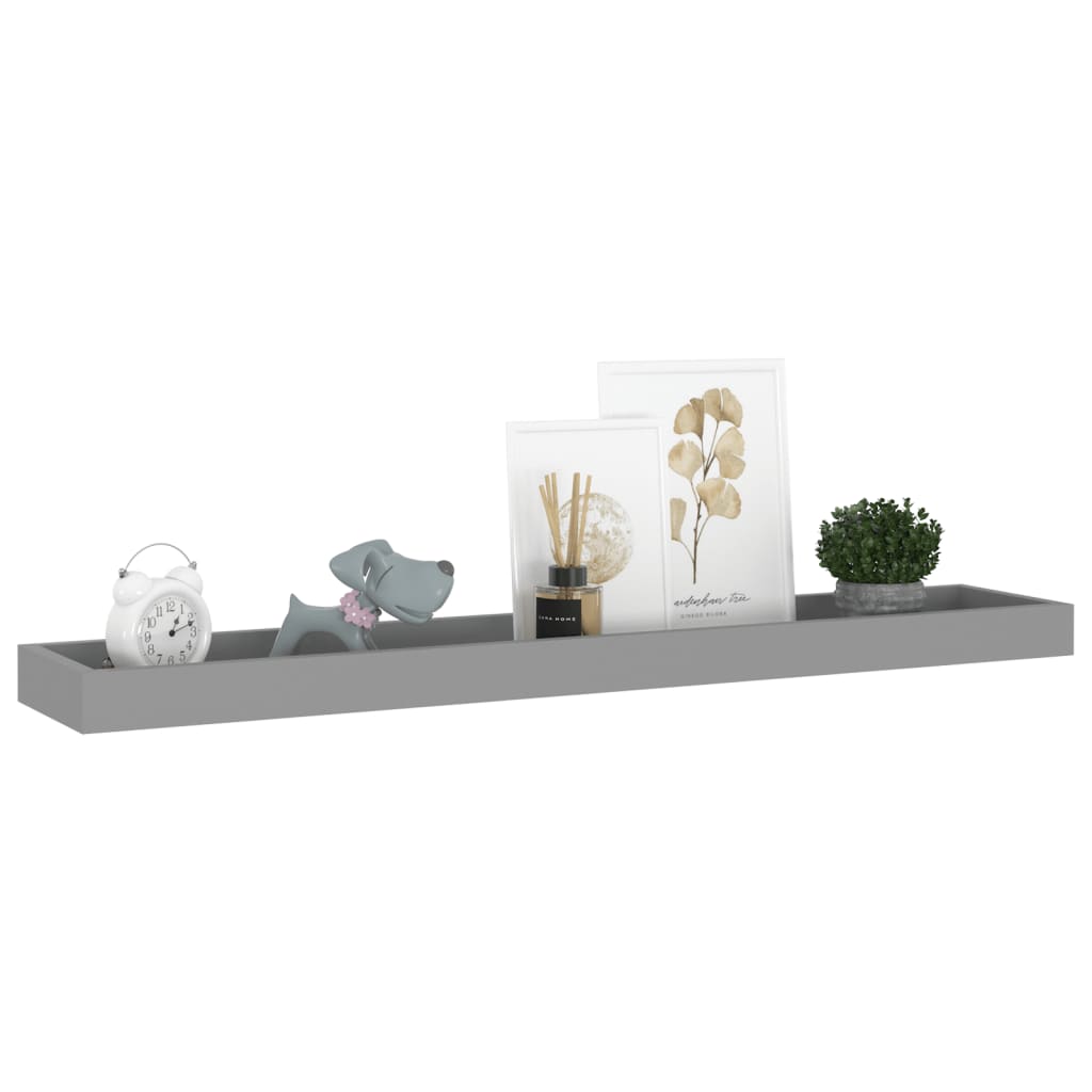 Étagères murales Loggia 2 pcs Gris 80x15x4 cm MDF