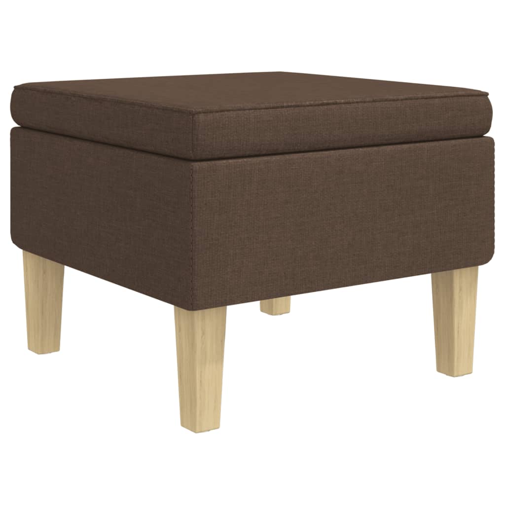 Tabouret avec pieds en bois Marron Tissu