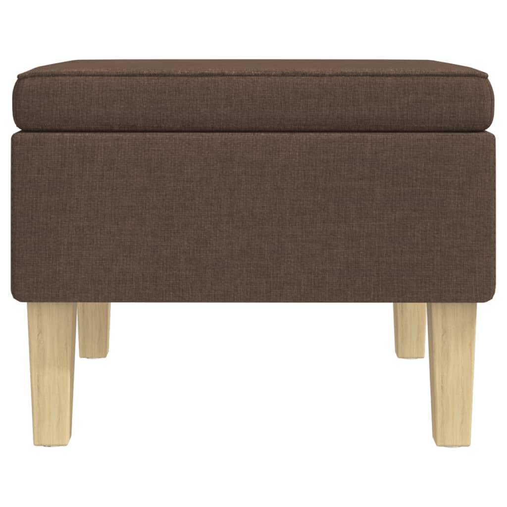 Tabouret avec pieds en bois Marron Tissu