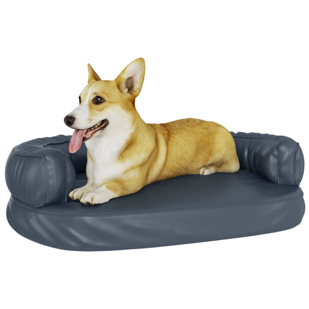 Lit pour chien en Mousse Bleu foncé 75x53cm Similicuir
