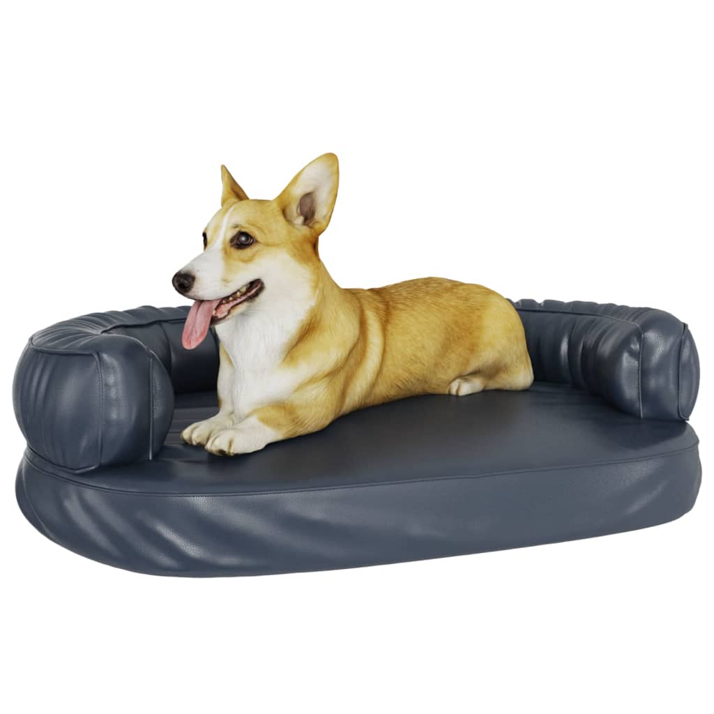 Lit pour chien en Mousse Bleu foncé 88x65cm Similicuir
