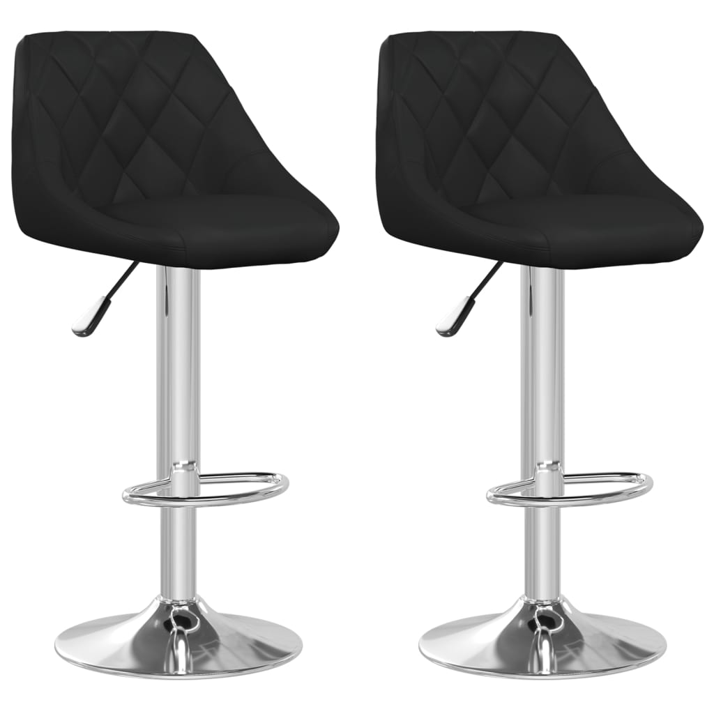 Tabourets de bar 2 pcs Noir Similicuir