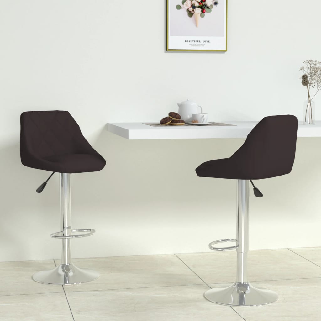 Tabourets de bar 2 pcs Noir Similicuir