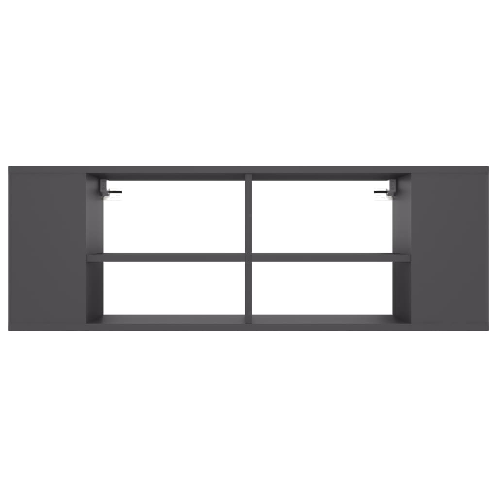 Meuble TV mural Gris 102x35x35 cm Aggloméré
