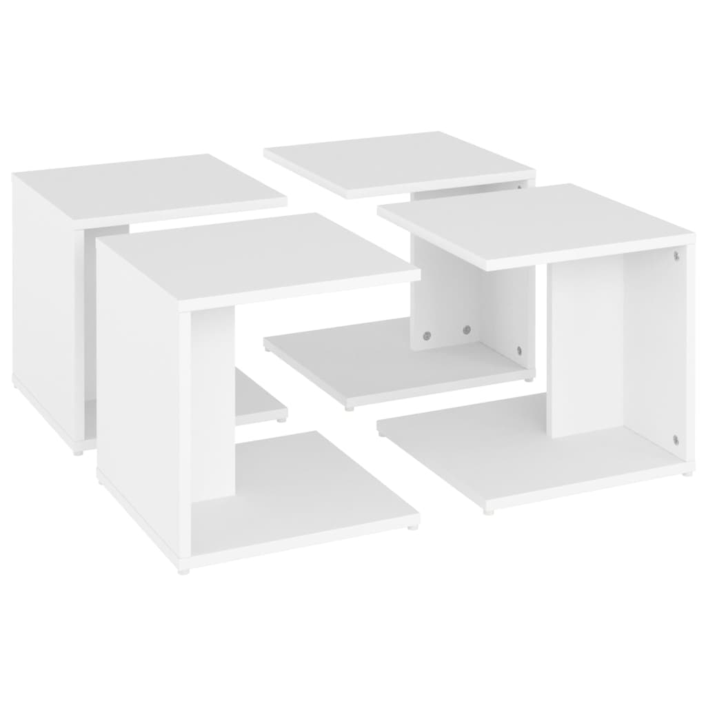 Tables basses 4 pcs Blanc 33x33x33 cm Aggloméré