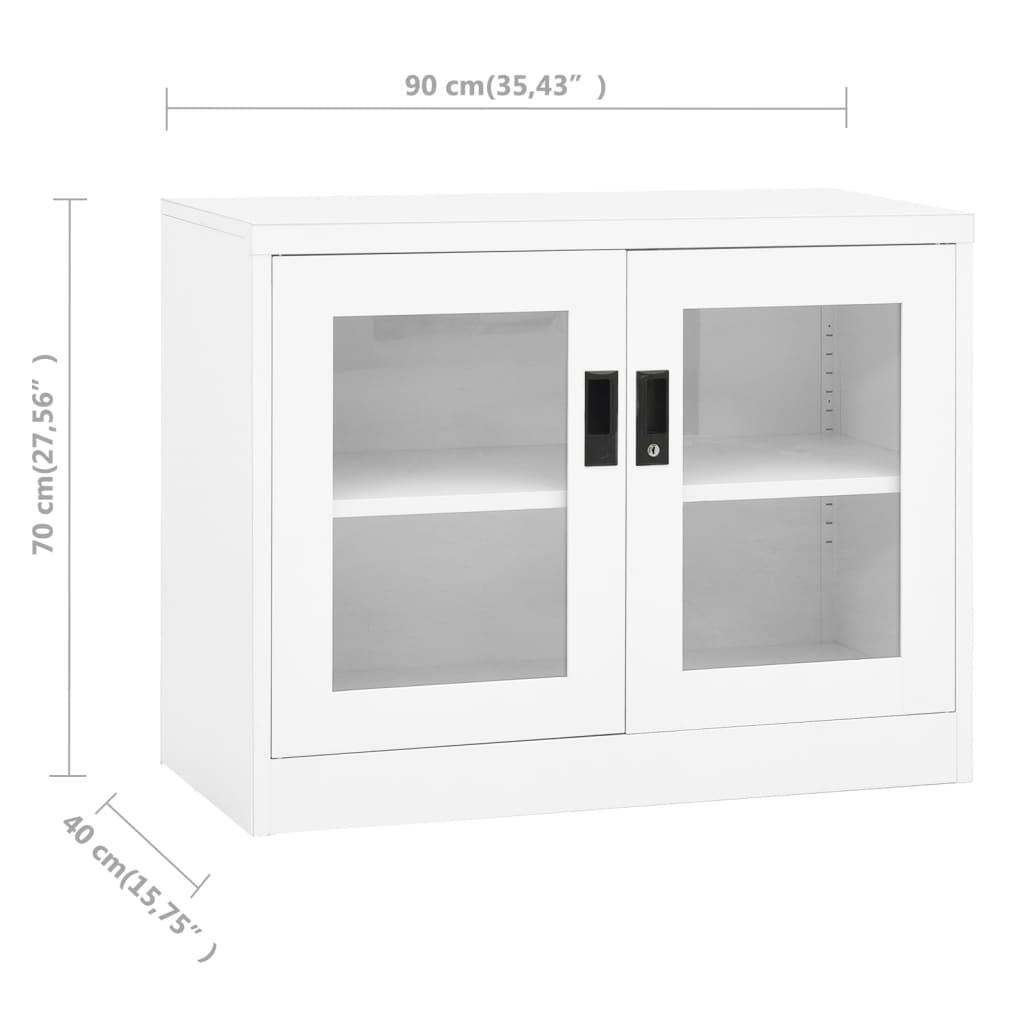 Armoire de bureau Blanc 90x40x70 cm Acier
