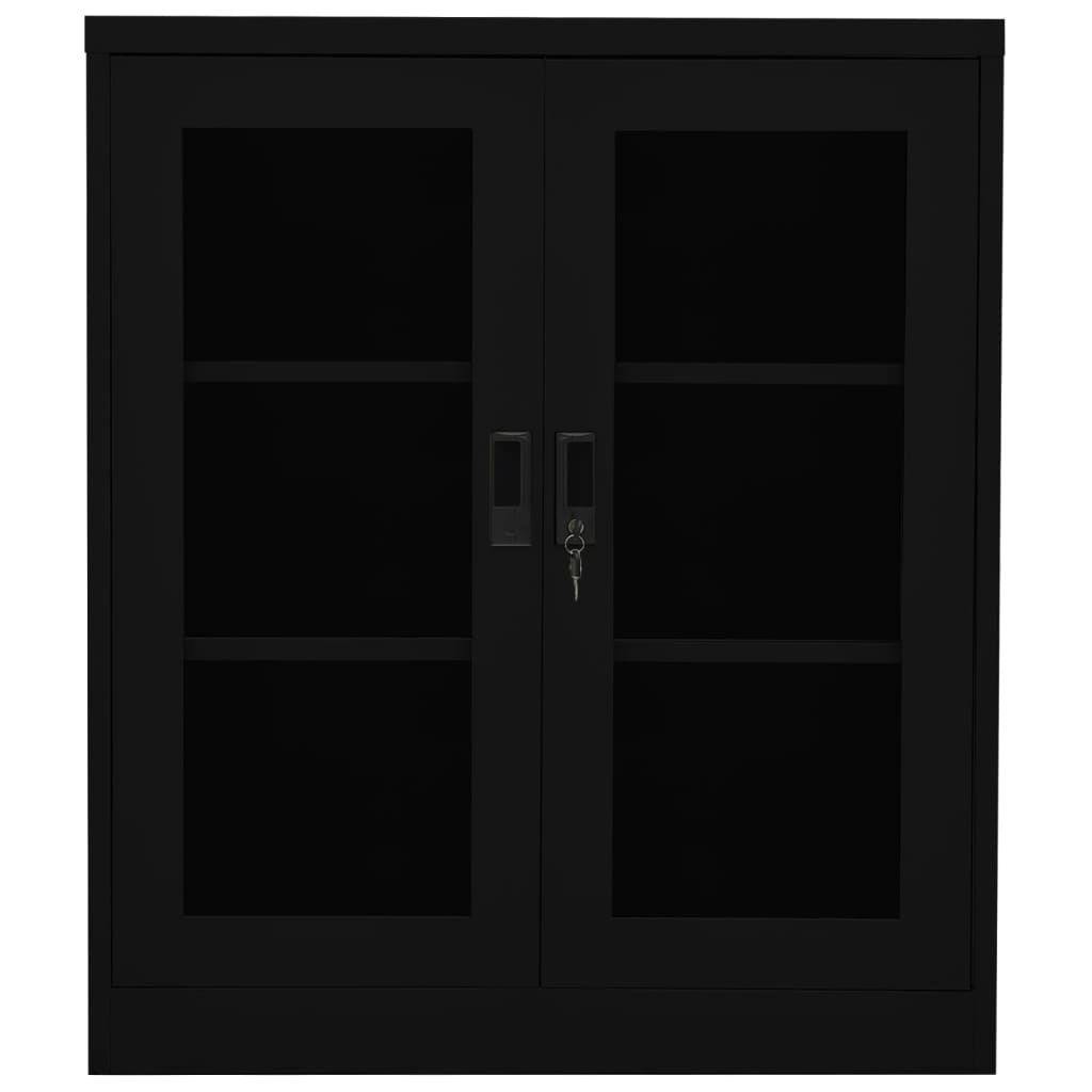 Armoire de bureau Noir 90x40x105 cm Acier