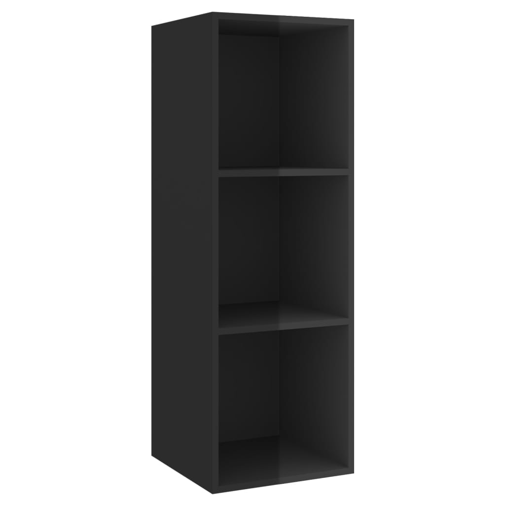 Ensemble de meuble TV 3 pcs Noir brillant Aggloméré