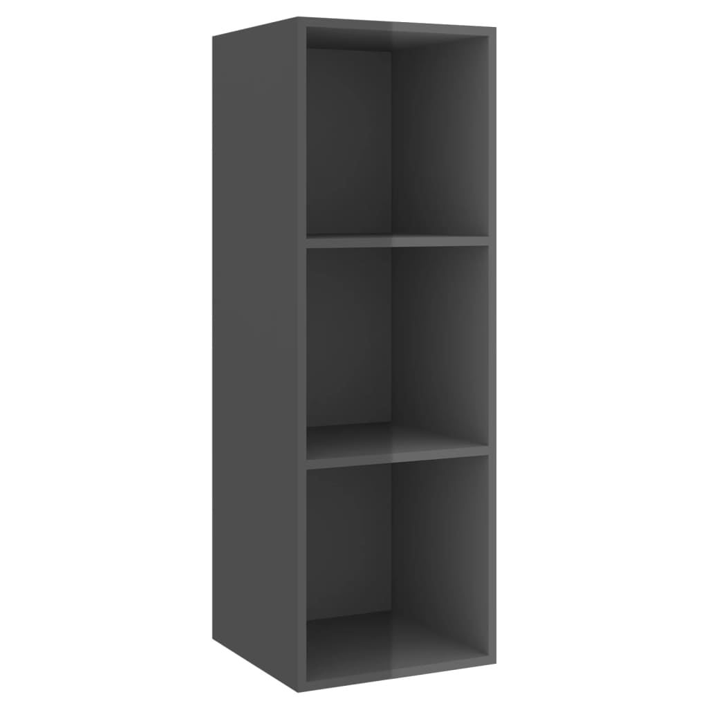 Ensemble de meuble TV 2 pcs Gris brillant Aggloméré