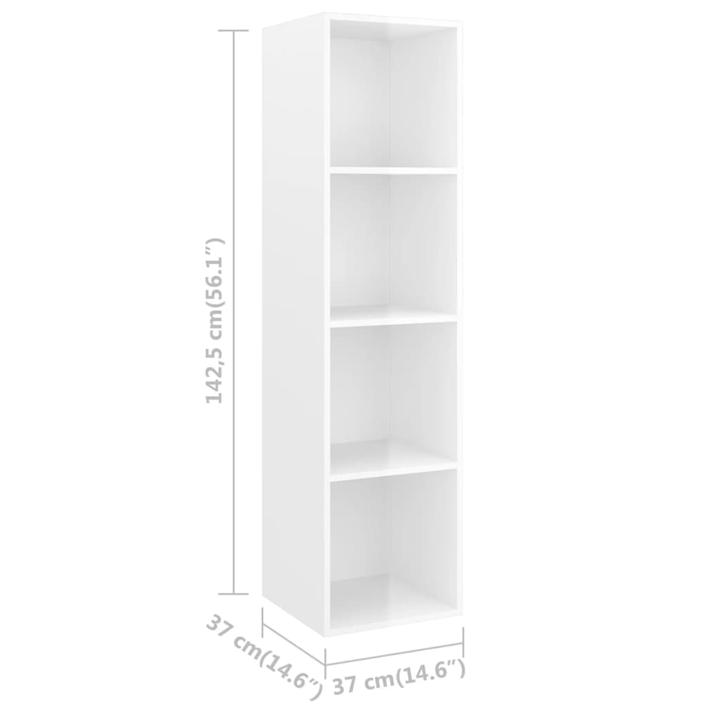 Ensemble de meuble TV 4 pcs Blanc brillant Aggloméré