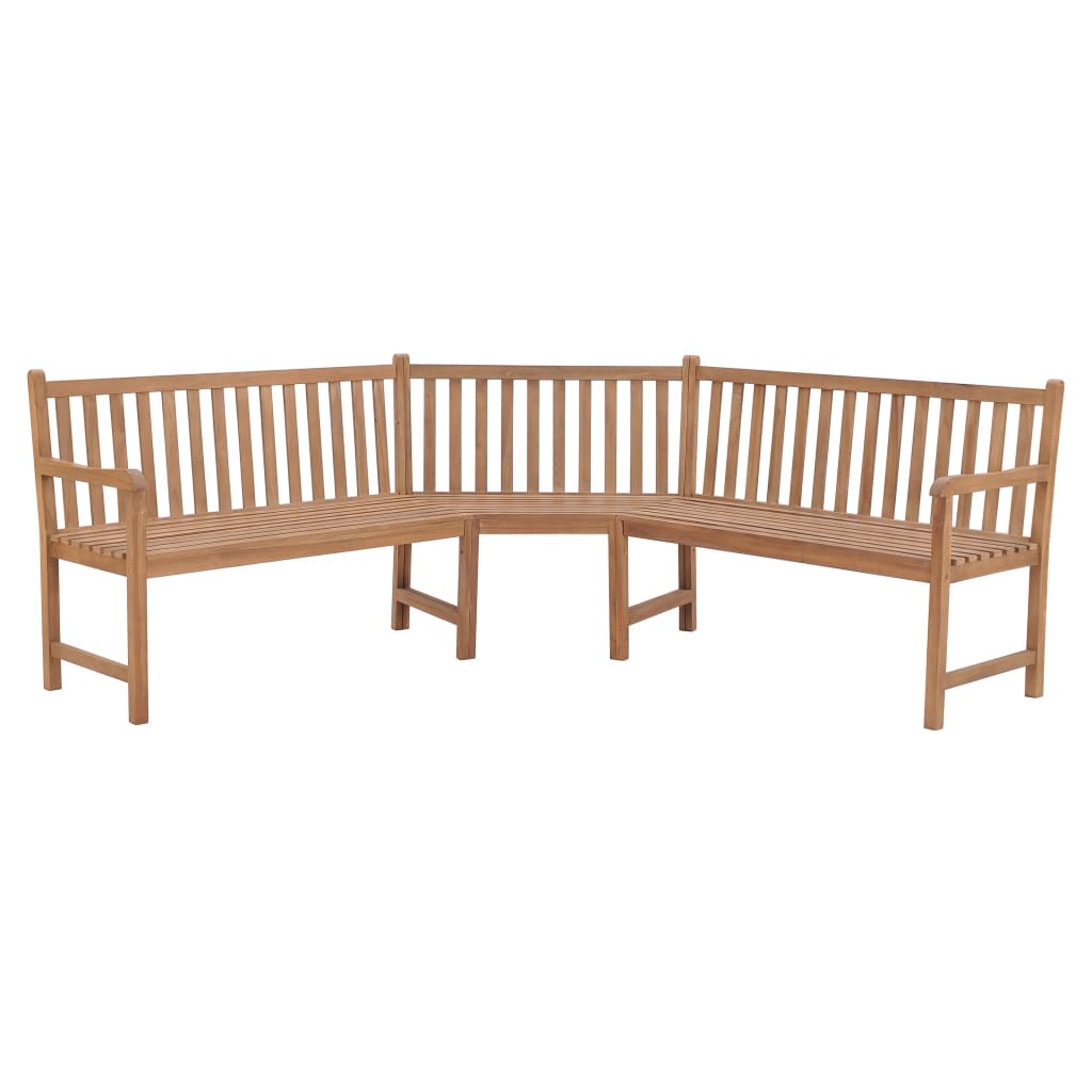 Banc d'angle de jardin 185x185x90 cm Bois de teck solide