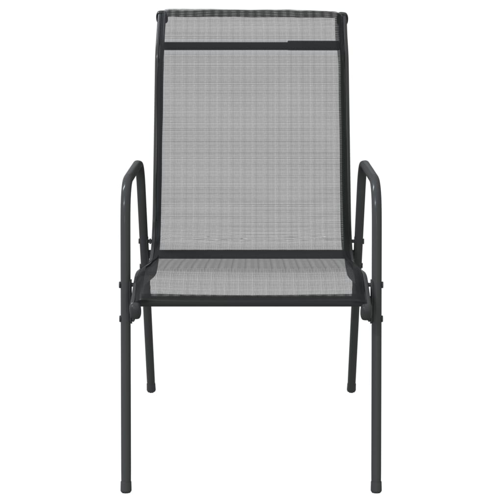 Chaises de jardin 4 pcs Acier et textilène Noir