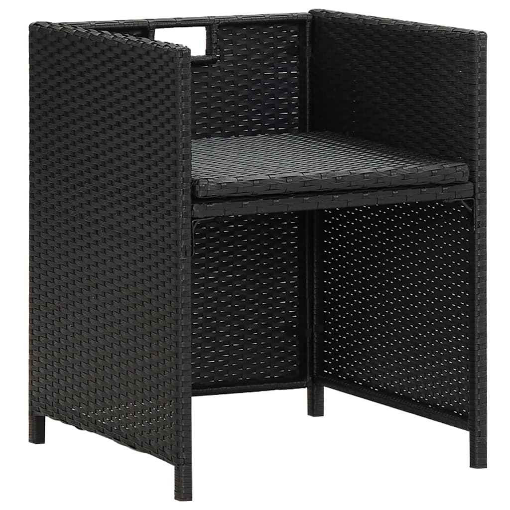 Chaises de jardin 4 pcs Résine tressée Noir