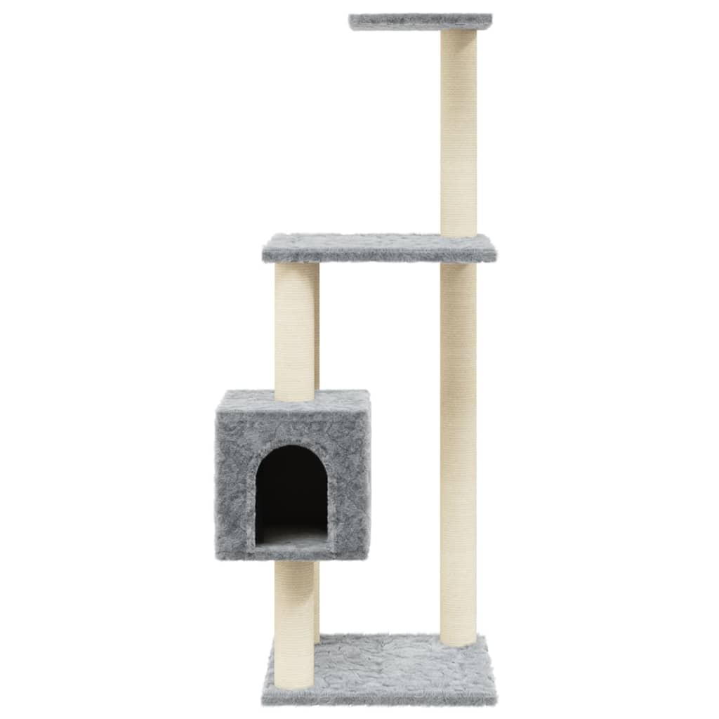 Arbre à chat avec griffoirs en sisal Gris clair 104 cm