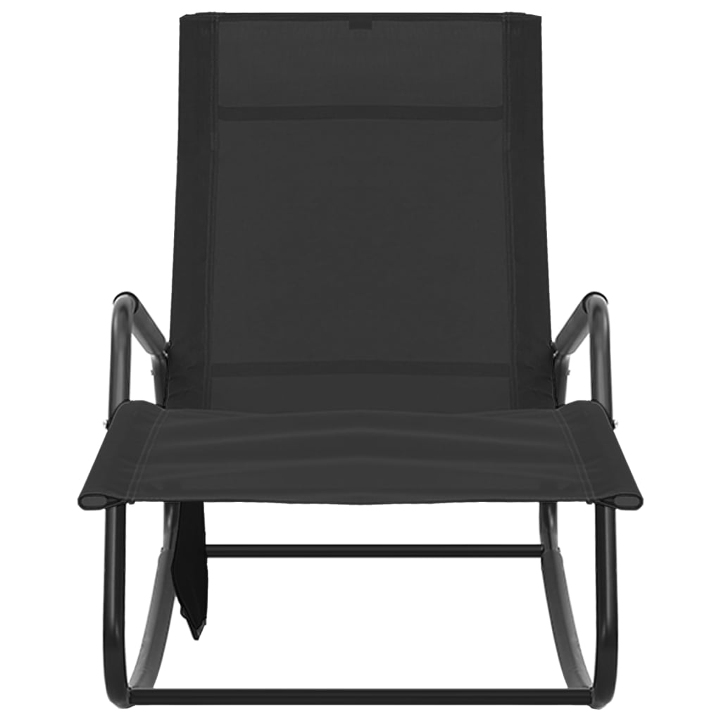 Chaise longue Acier et textilène Noir