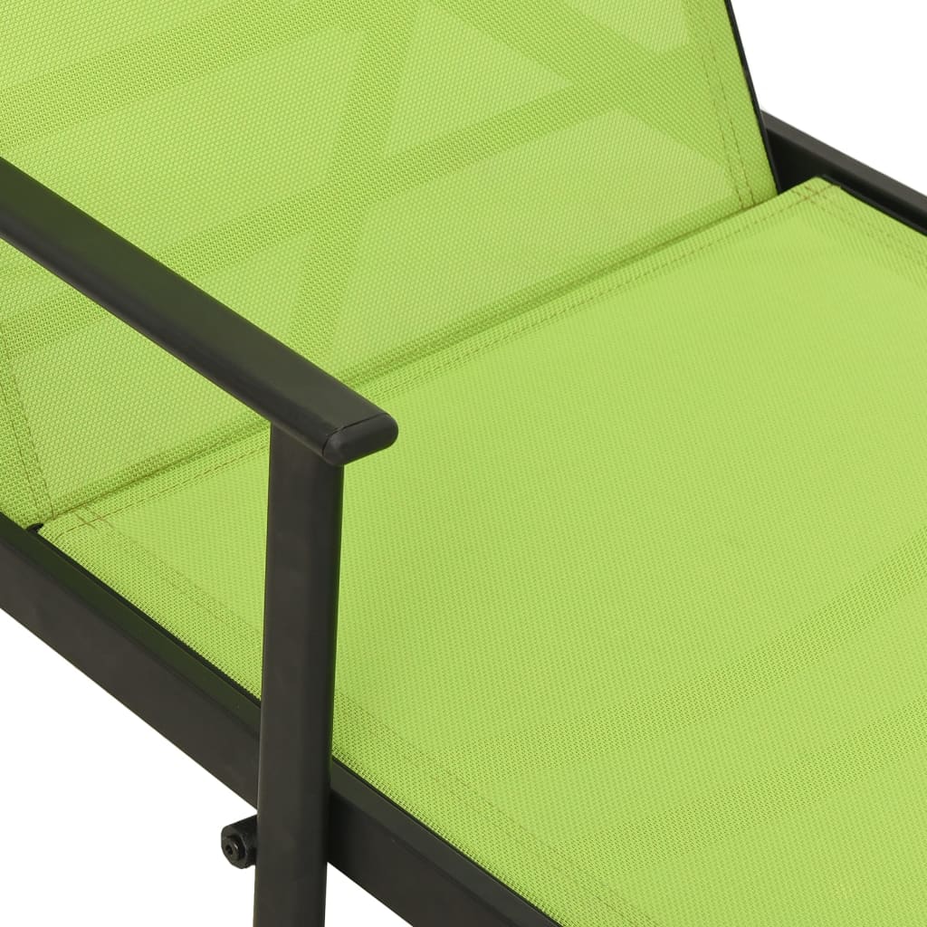 Chaise longue Acier et tissu textilène Vert