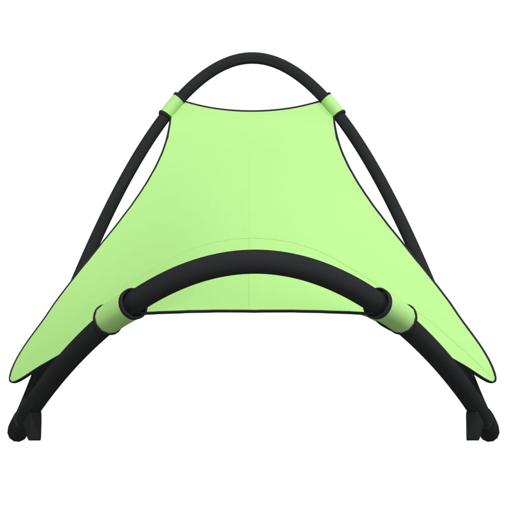 Chaise longue à bascule avec roues Acier et textilène Vert