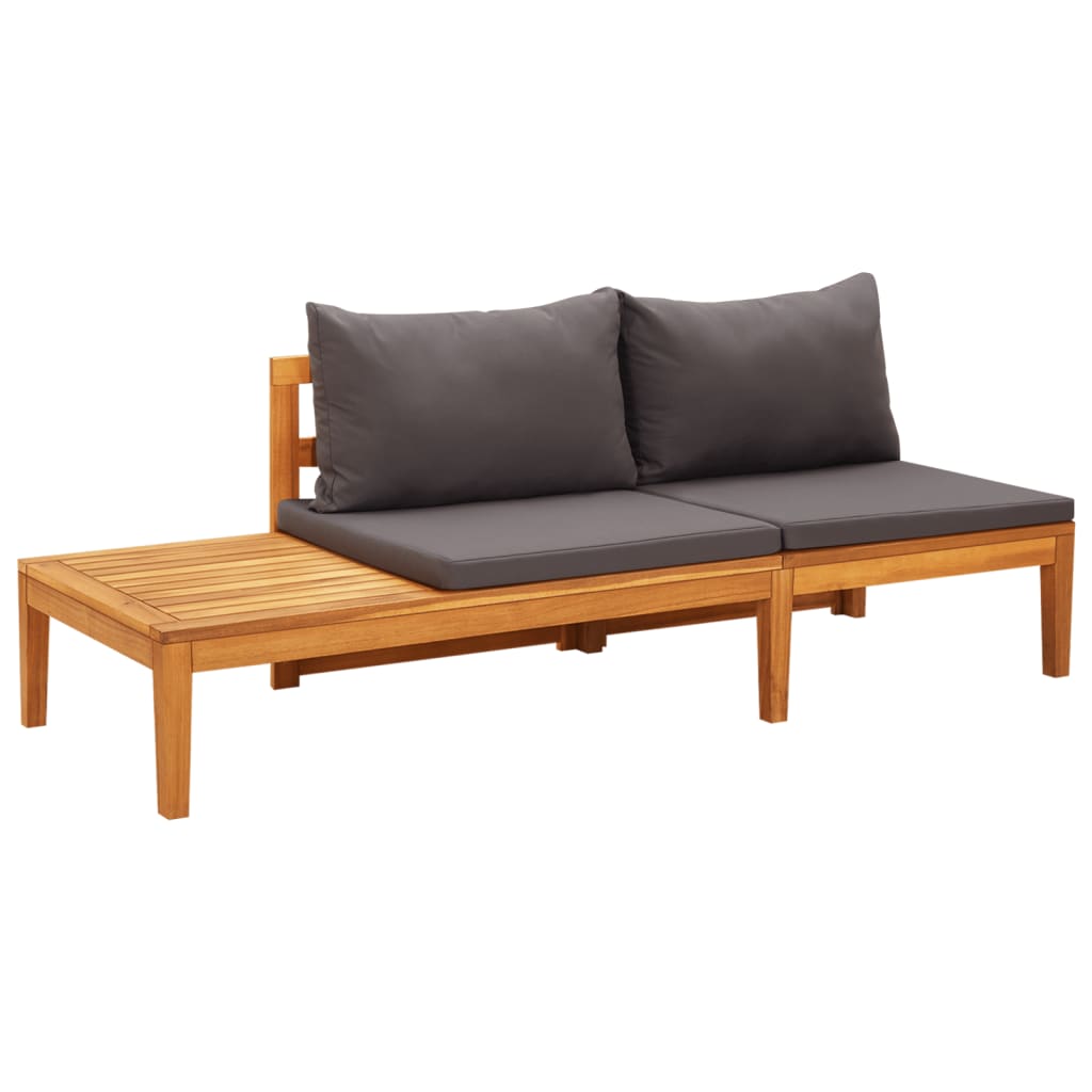 Salon de jardin 5 pcs avec coussins gris foncé Bois d'acacia