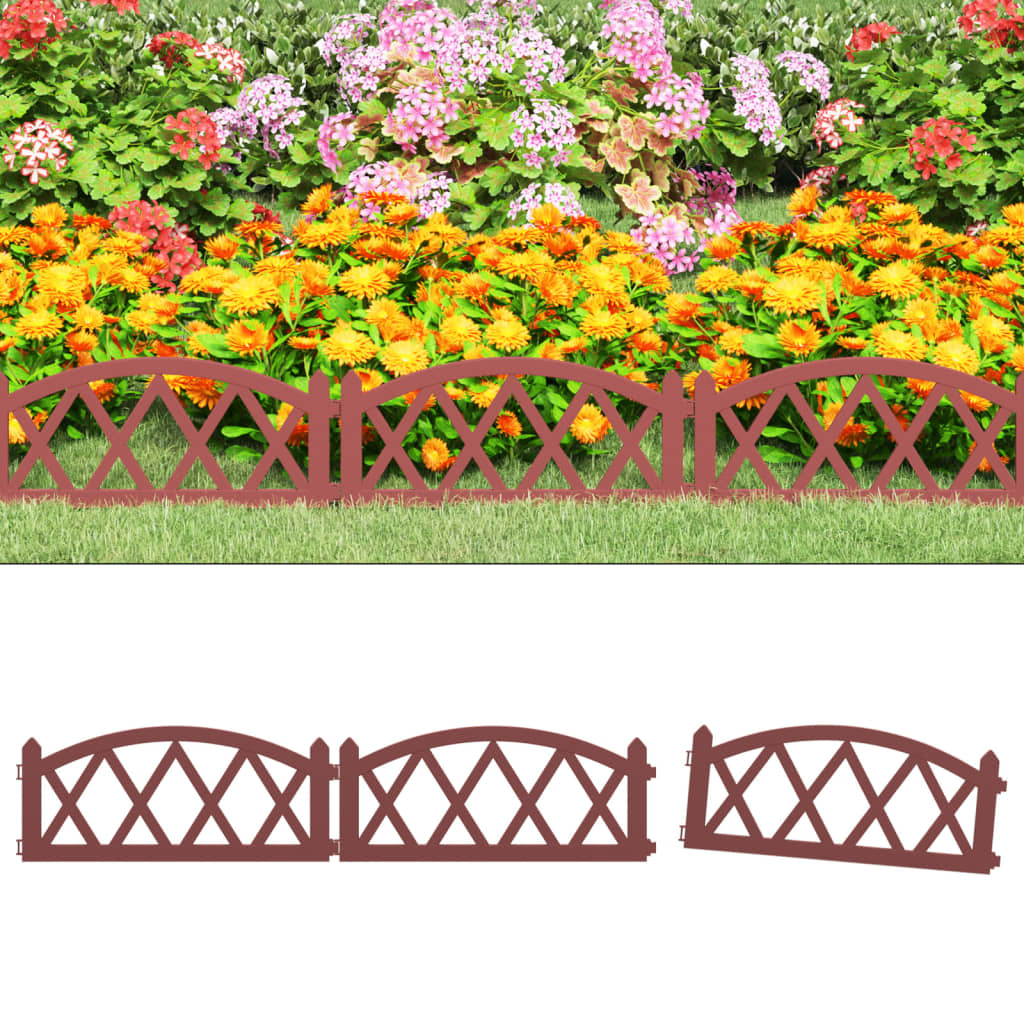 Bordures de pelouse 17 pcs Rouge 10 m PP