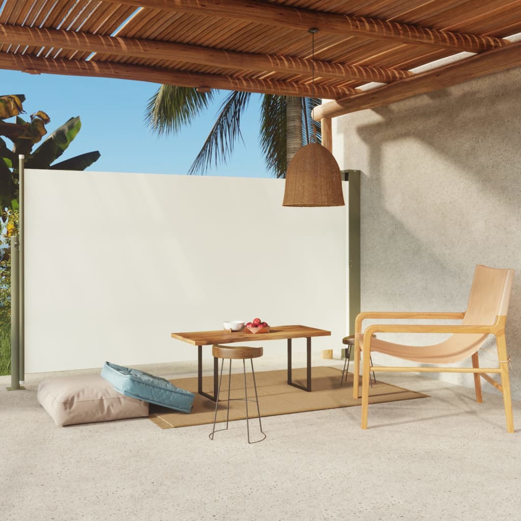 Auvent latéral rétractable de patio 170x300 cm Crème