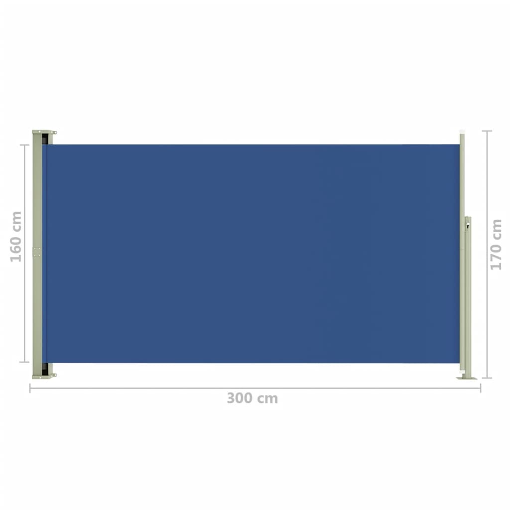 Auvent latéral rétractable de patio 170x300 cm Bleu