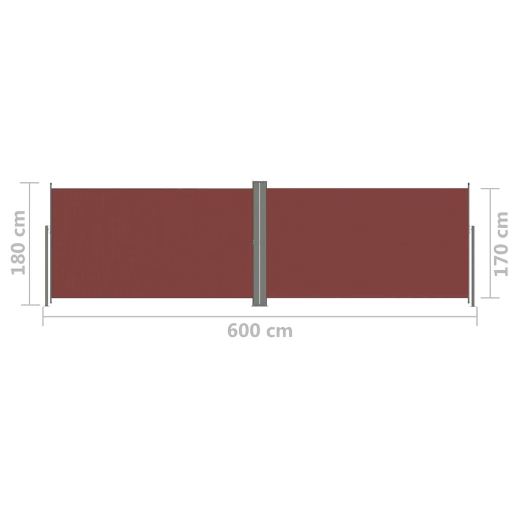 Auvent latéral rétractable Marron 180x600 cm