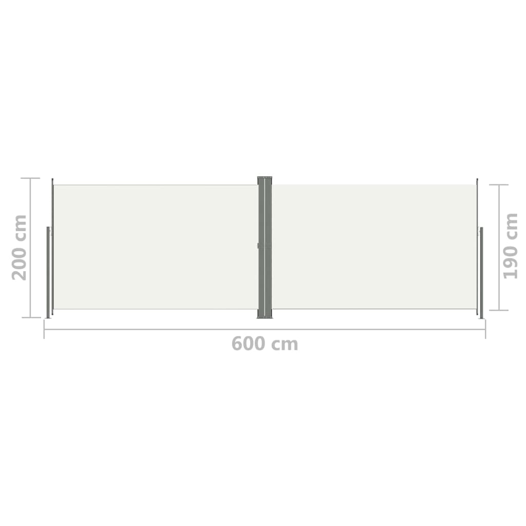 Auvent latéral rétractable Crème 200x600 cm
