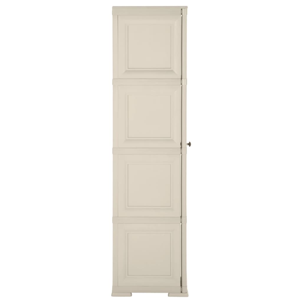 Armoire en plastique 40x43x164 cm Design de bois Crème