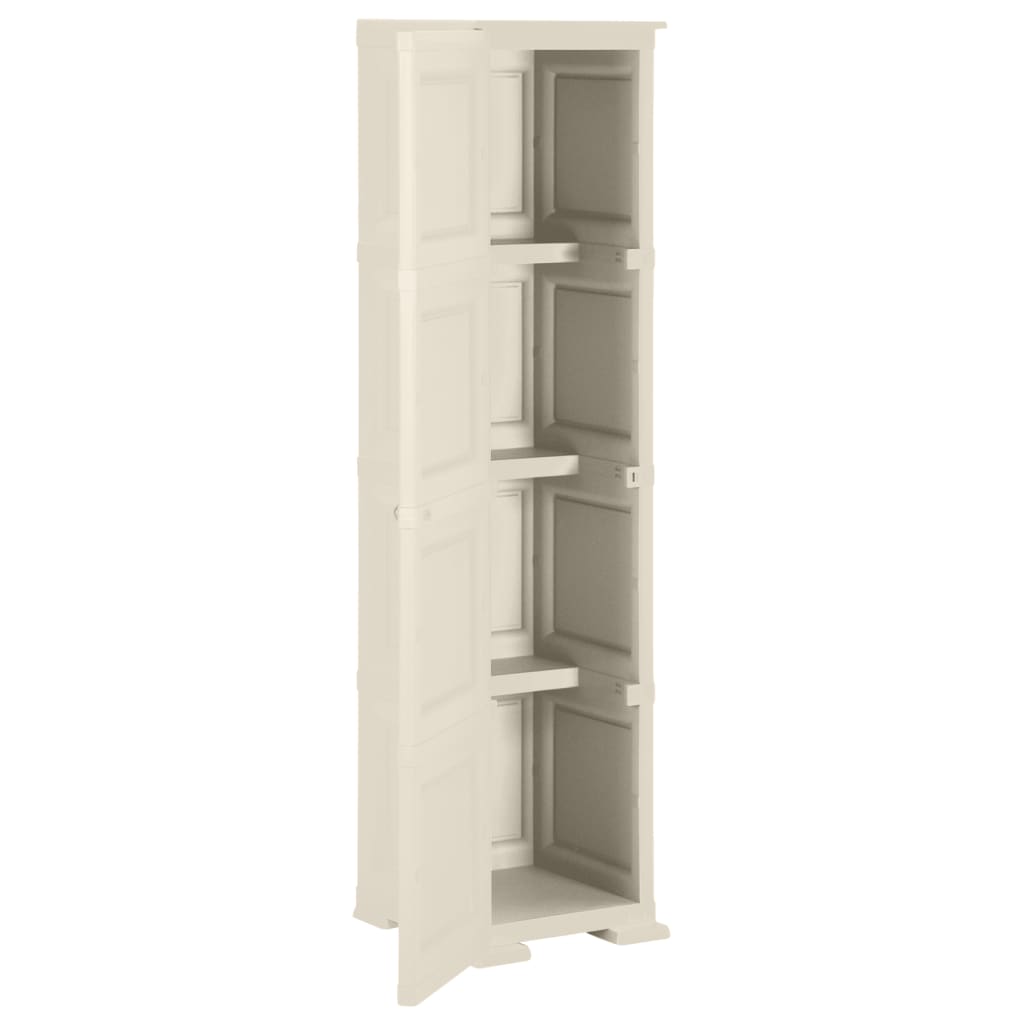 Armoire en plastique 40x43x164 cm Design de bois Crème