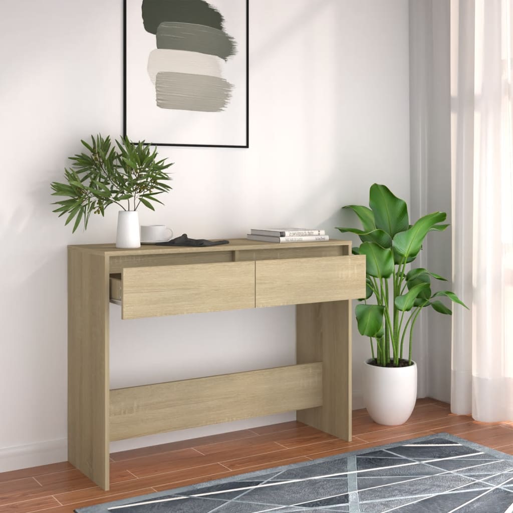 Table console Chêne sonoma 100x35x76,5 cm Aggloméré