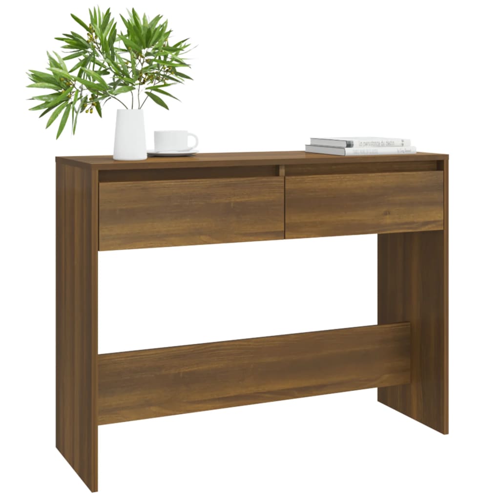 Table console Chêne marron 100x35x76,5 cm Aggloméré