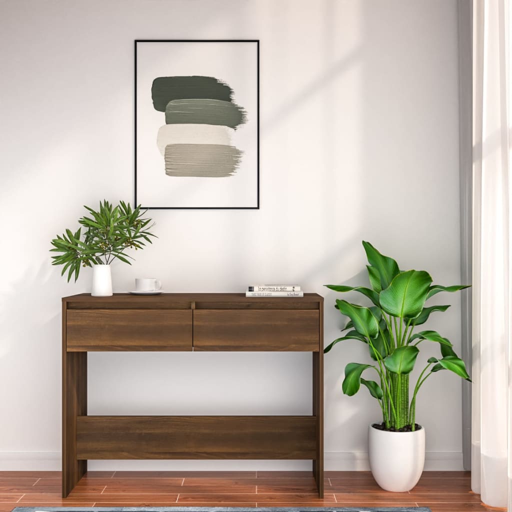 Table console Chêne marron 100x35x76,5 cm Aggloméré
