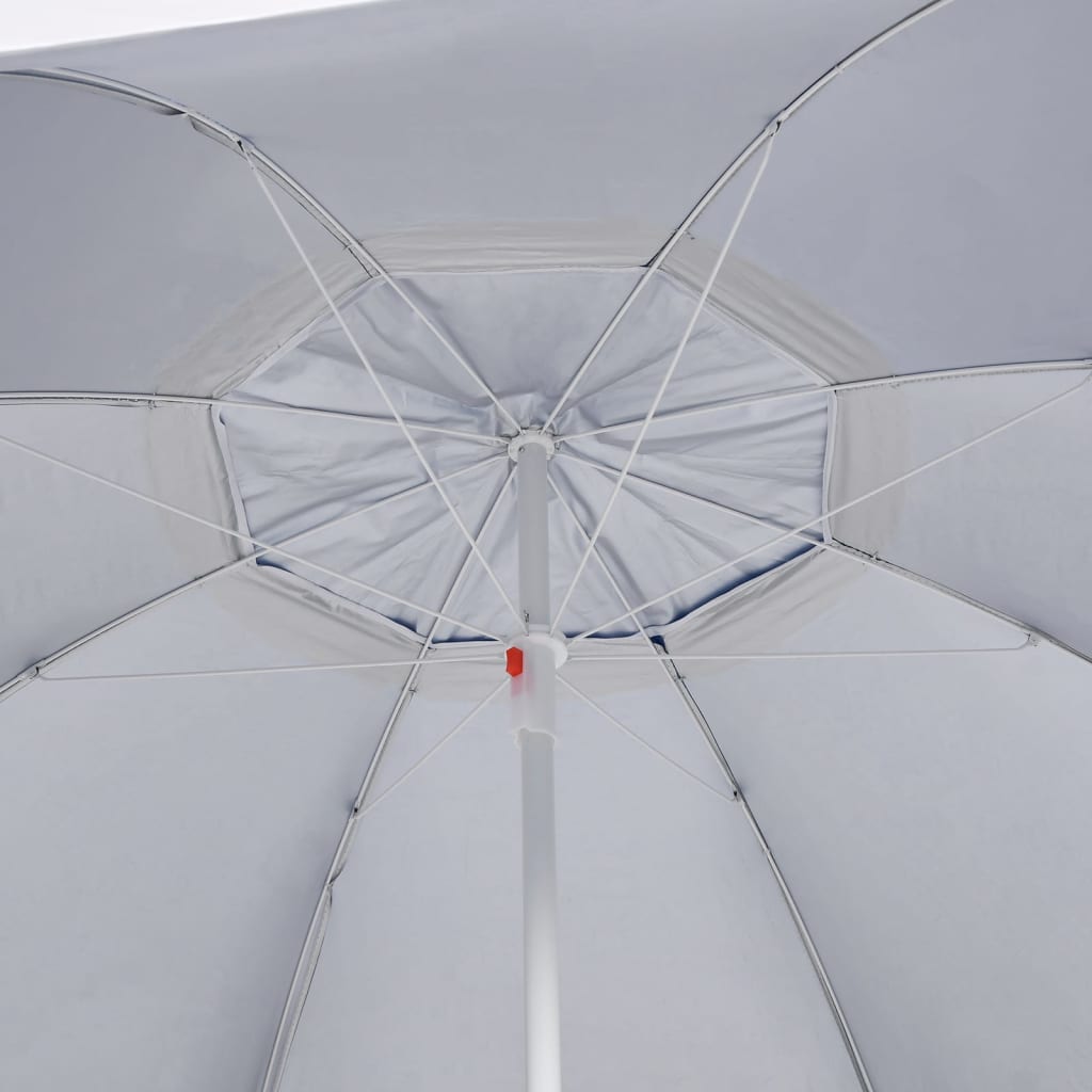Parasol de plage avec parois latérales Bleu 215 cm